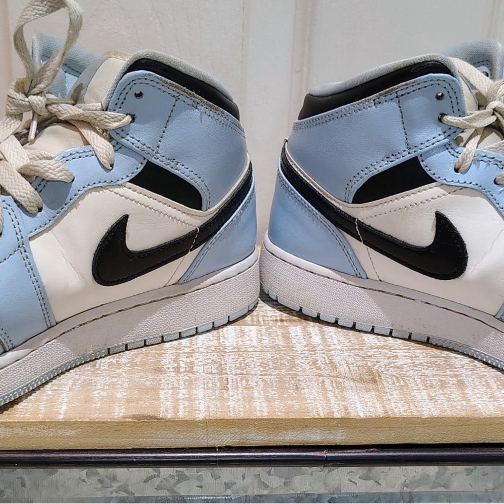 Jordan Black and Light Blue Athletic Shoes